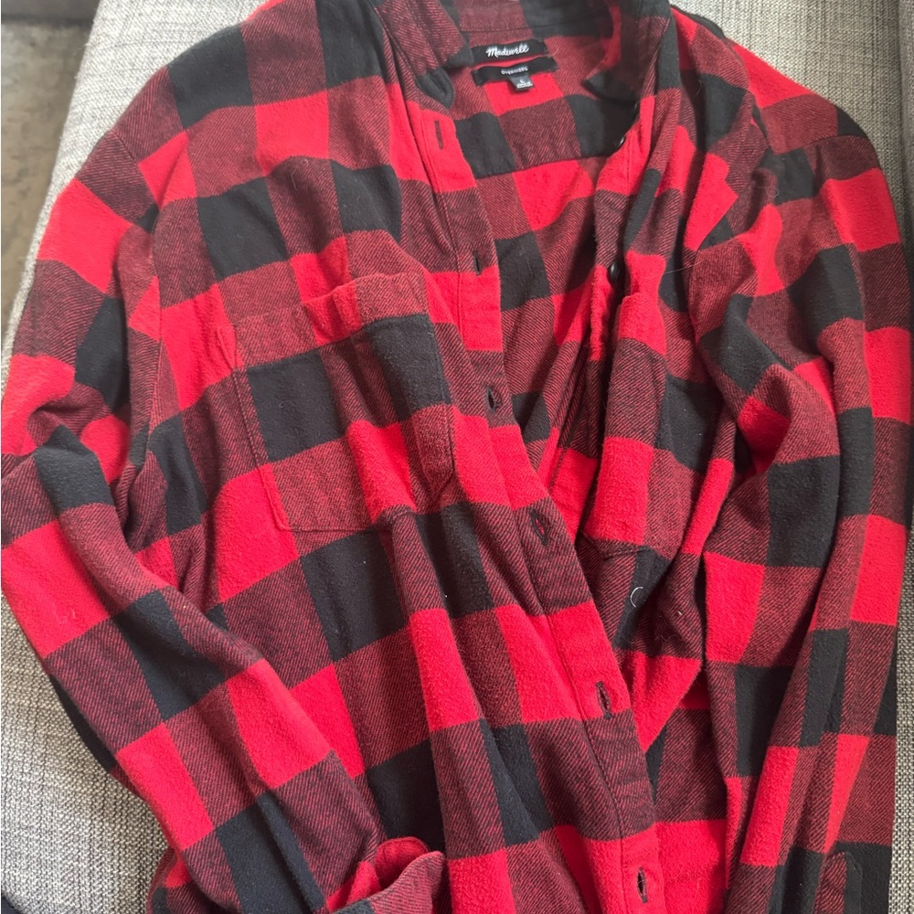 Madewell red-plaid flannel.
